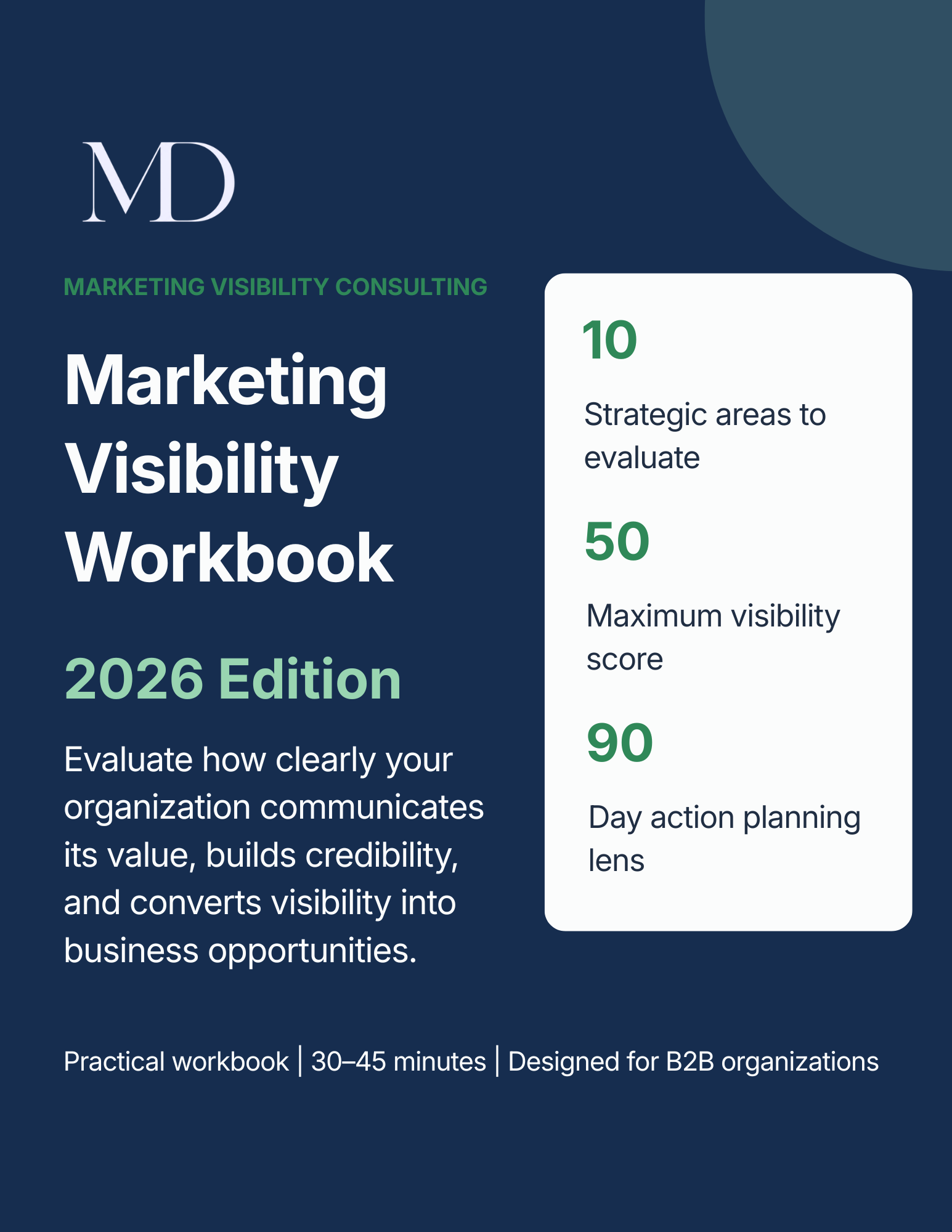 Marketing Visibility Workbook 2026 Edition cover